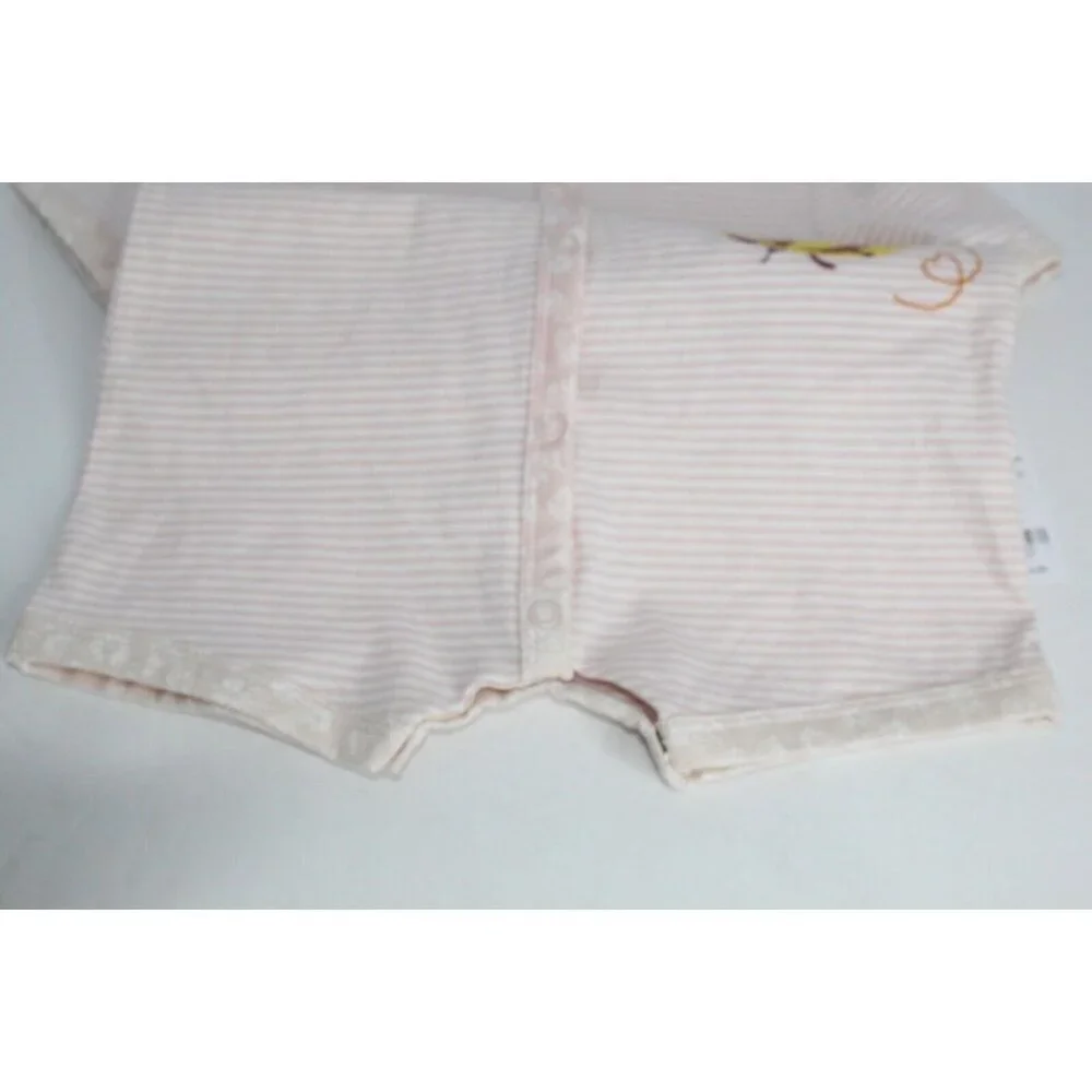 Carters Baby Girls Size 24 Months Cotton Pink Stripped Baby Bee Snap-Up Romper‎